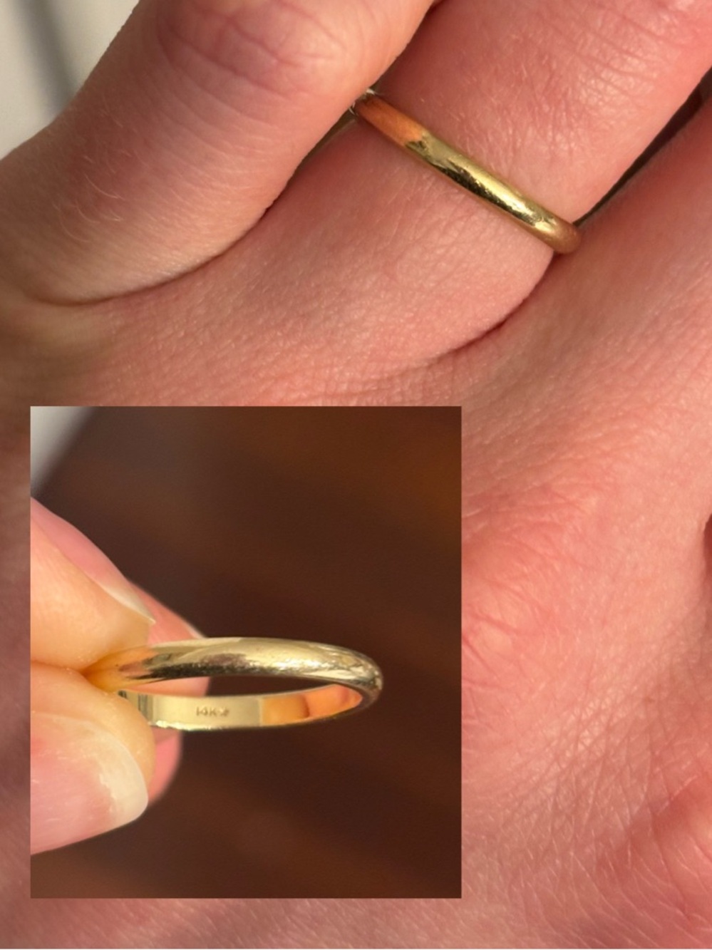 14K Gold 2mm Thin Band - Size 5